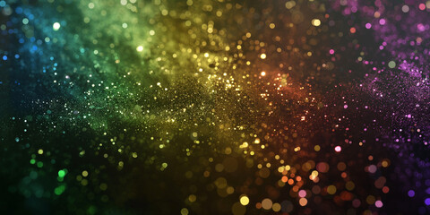 Canvas Print - Rainbow sparks glitter background with bokeh lights