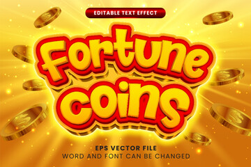 Aufkleber - Fortune coins casino game editable vector text effect