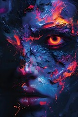 Wall Mural - Surreal Explosion of Color and Emotion:A Captivating Digital Art Masterpiece