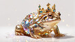 A frog wearing a gold crown and diamond decoration 8