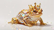 A frog wearing a gold crown and diamond decoration 6