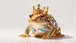 A frog wearing a gold crown and diamond decoration 1