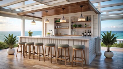 Wall Mural - Coastal style bar with a beach house spirit design