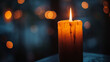 The faint flicker of a candle hints at the solitary individuals silent search for inner peace and clarity. . .