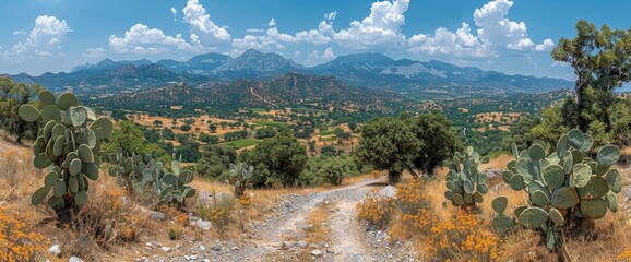 Wall Mural - View Above On Steep Kathu Pass, Background Banner HD