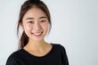 young asian lady posing for a photo, smiling, strong pose, white background photo on white isolated background --ar 3:2 --v 6 Job ID: 628dc85c-f5a0-49b7-a171-53399f889e24