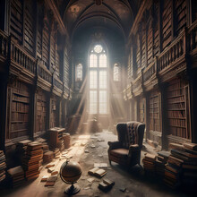 Abandoned Library Interior
