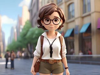 girl cute cartoon character