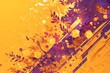 closeup abstract yellow and purple pattern textured background