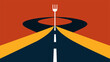 A road with a fork in the middle symbolizing the need to make choices and take different paths in order to navigate through the challenges of