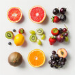 set of fruits isolate on white background