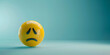Bright yellow smiley in the form of a ball on a yellow background sad emotion, Shock emoji feeling boring sad emoji. 
