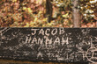 Names carved in wood
