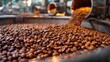 Specialty coffee roastery, beans being processed and tasted, artisanal and fragrant