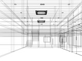 Fototapeta Desenie - modern empty room  interior design, 3d rendering
