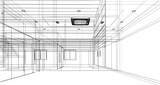 Fototapeta Desenie - modern empty room  interior design, 3d rendering