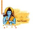 Happy Ram Navami Indian traditional festival divine card with lord rama
