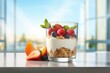 Bowl of Oatmeal With Fruit and Yogurt. Generative AI