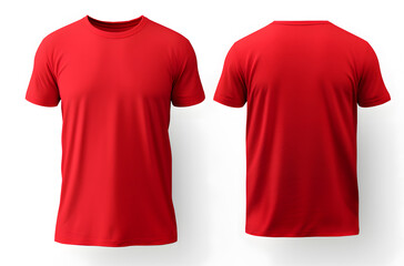 Mockup of a red t-shirt on a white background