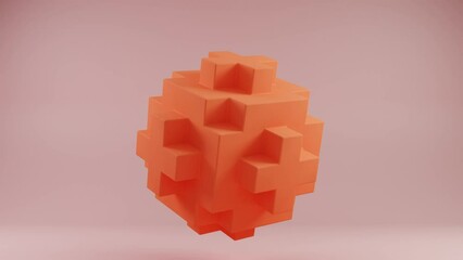 Poster - Coral Cross in Cubic Form: A Bold Geometric Statement