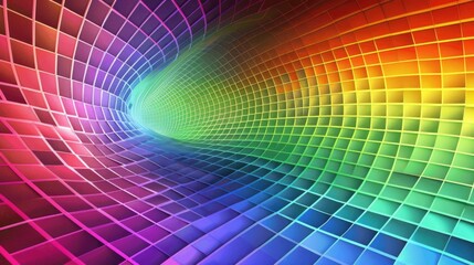 Poster - Abstract background in the form of a rainbow grid. AI generative.