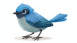 Cartoon Cute blue bird cartoon flat vector isolated o