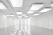 monochromatic white room with a ceiling of shifting light panels