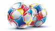 Closeup official UEFA EURO 2012 balls flat vector isolated