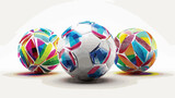 Fototapeta  - Closeup official UEFA EURO 2012 balls flat vector isolated