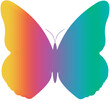 summer gradient multicolor butterfly PNG transparent background