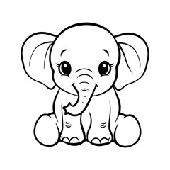 Wall Mural - Cute baby elephant vector illustration