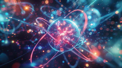 vivid cosmic scene with swirling galaxies and space debris in vibrant colors