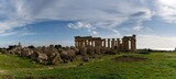 Fototapeta  - view of Temple E and  Temple F at Selinunte in Sicily