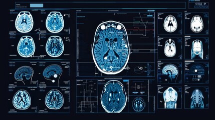 Poster - Computer Screen Displaying Multiple Brain Images