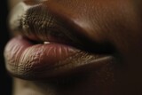 Fototapeta Dmuchawce - closeup of a therapists lips pronouncing a difficult sound for imitation