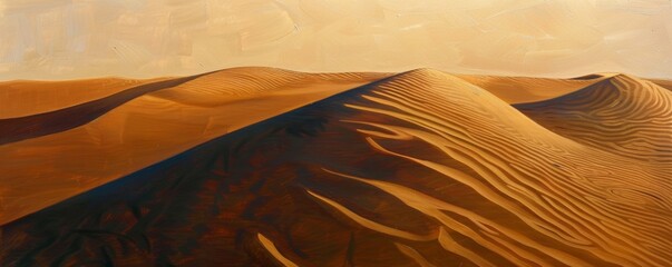 Wall Mural - Warm tones of desert dunes at sunset