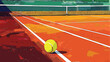Details of tennis court during BNP Paribas FedCup game 