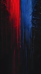 Wall Mural - abstract red and blue paint lines on a dark background