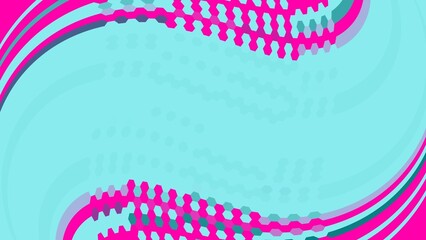 Pastel green background with pink wave lines as a border