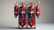 © visoot - Gaseous fire suppression cylinder system white background. Generative AI.