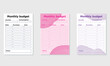 Set of minimalistic monthly planners. Monthly planner template.