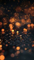 Wall Mural - Bokeh lights on dark water surface