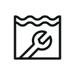 Swimming pool maintenance isolated icon, pool service vector symbol with editable stroke