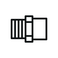 Aufkleber - pvc pipe nipple isolated icon, swimming pool fittings vector symbol with editable stroke