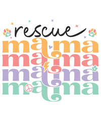 Wall Mural - Rscue mama love svg retro groovy, mom SVG, Boy mama SVG, Mom Life svg, Blessed Mama svg