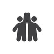 Two person giving high five vector icon