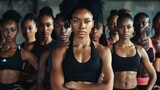 Fototapeta Desenie - Strength United: A Show of Solidarity and Power Among Athletic Women Generative AI