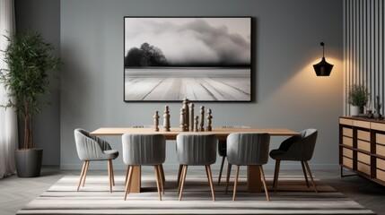 Wall Mural - A large framed black