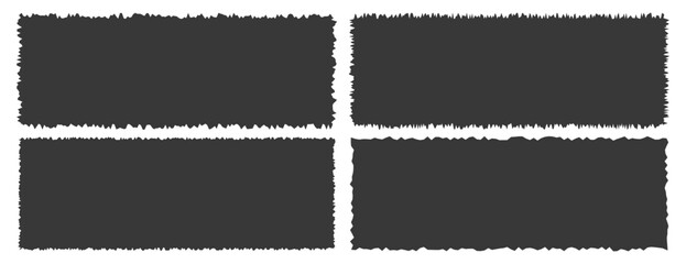 Fototapete - Set of jagged edge, ripped paper rectangle banner vector illustration