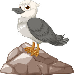 Sticker - Vector illustration of a bird on a stone